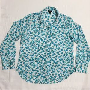 Ann Taylor colored Leopard print button down shirt